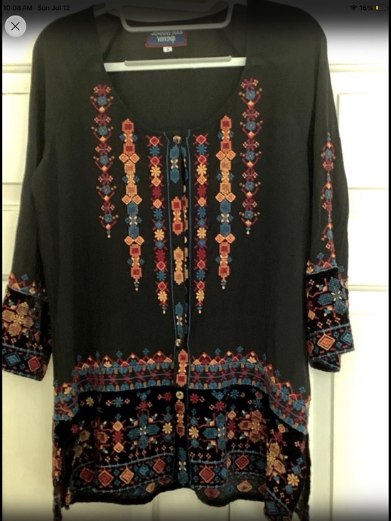 Johnny Was Tops - Johnny Was Workshop Embroidered Silk Tunic